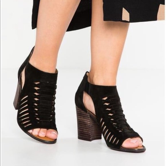 Franco Sarto Shoes - Franco Sarto Janice Black Suede Ankle Bootie 7.5